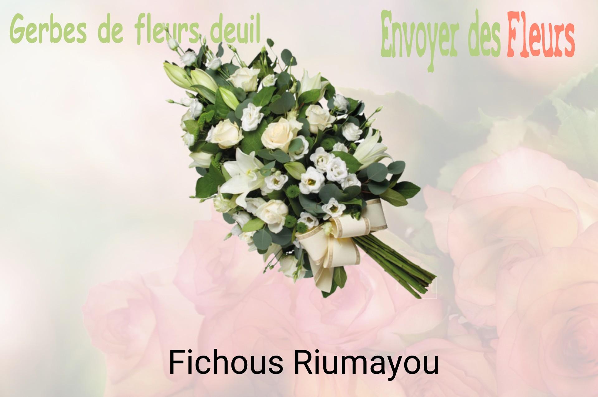Gerbe de fleurs de deuil livrée à Fichous-Riumayou